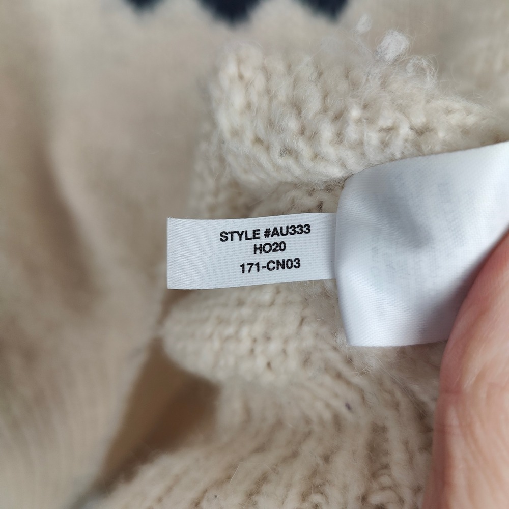 J Crew Half-Zip Turtleneck Sweater Womens XS S Fair Isle Knit Cream Alpaca Blend - Picture 11 of 12